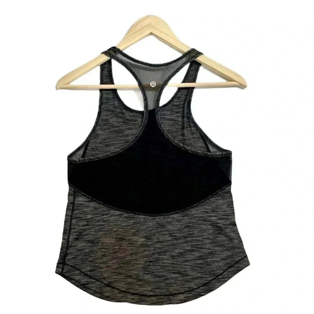 Lululemon Heathered Black Long Distance Tank Size 4 - Picture 4 of 4